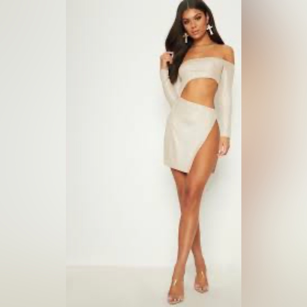 Champagne High Slit Dress
